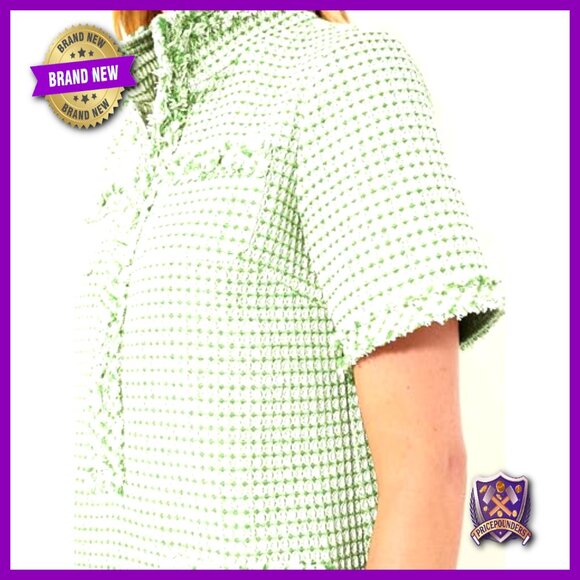 Tweed Shift Dress Elegant Mini Formal Work Cocktail Party Chic - Picture 4 of 7